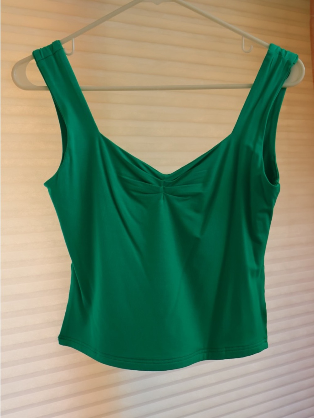Green Sleeveless V-Neck Tank Top